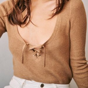 Sezane Souzic Sweater in Camel